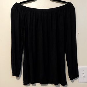 Hollister Black Off The Shoulder Long Sleeve Top (Size M)